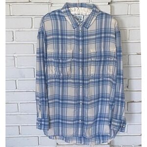American Eagle‎ Womens Seriously Lived In Plaid Button Down Shirt Medium Comfort